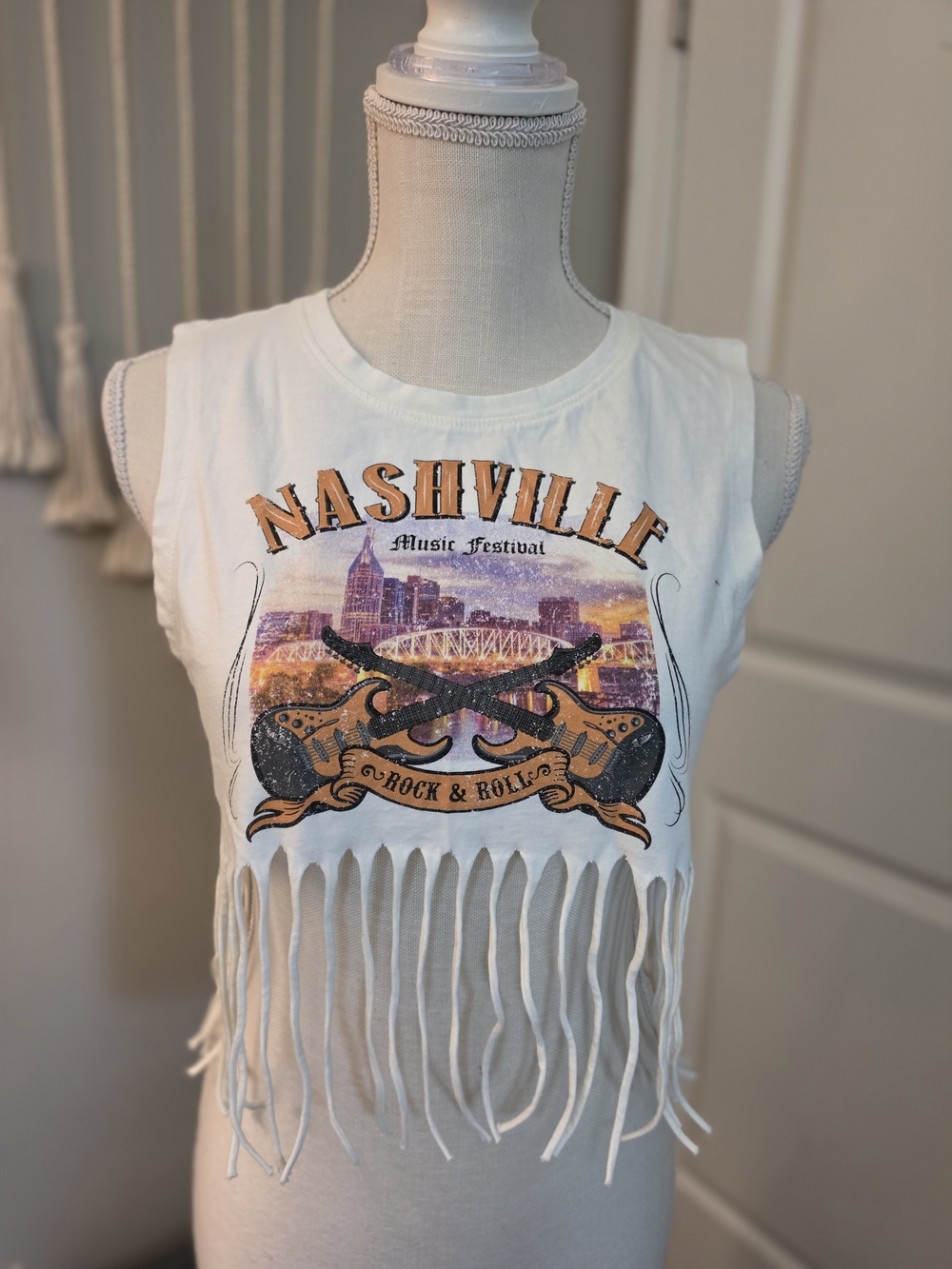 Nashville Fringe Crop Tank Top